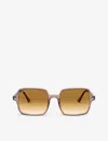 Ray Ban Womens Ray-ban Rb1973 Acetate Square-frame Sunglasses In Brown