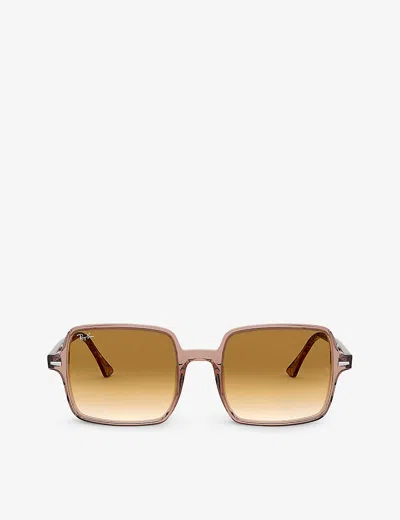 Ray Ban Womens Ray-ban Rb1973 Acetate Square-frame Sunglasses In Brown