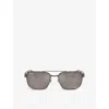 Ray Ban Womens Rb3751ch Chromance Square-frame Metal Sunglasses Brown In Brown