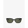 Ray Ban Womens Rb4439d Square-shape Polycarbonate Sunglasses Black In Black