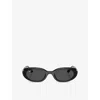 Ray Ban Womens Rb4441d Pillow-frame Acetate Sunglasses Black In Black