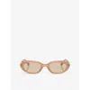 Ray Ban Womens Rb4441d Pillow-frame Acetate Sunglasses Brown In Brown