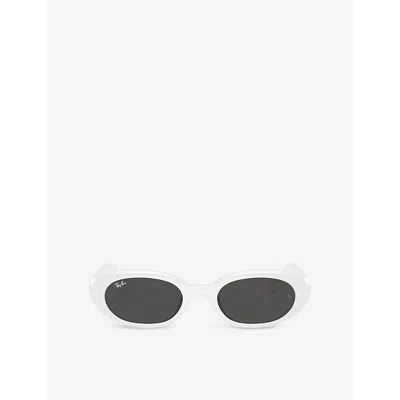 RAY BAN WOMENS WHITE RB4441D PILLOW-FRAME ACETATE SUNGLASSES