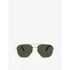 Ray Ban Womens Rb8097 Square-shape Titanium Sunglasses Black In Black