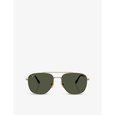 Ray Ban Womens Rb8097 Square-shape Titanium Sunglasses Black