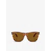 Ray Ban Womens Rbr0502s Wayfarer Reverse Polycarbonate Sunglasses Brown In Brown