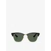 Ray Ban Womens Rbr0504s Clubmaster Reverse Acetate Sunglasses Black In Black