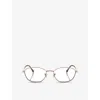 Ray Ban Womens Rx3749v Irregular-frame Metal Optical Glasses Brown In Brown