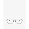 Ray Ban Womens Rx8797 William Square-frame Titanium Optical Glasses Silver In Silver