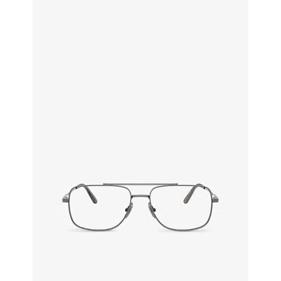 Ray Ban Womens Rx8797 William Square-frame Titanium Optical Glasses Silver