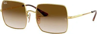 Pre-owned Ray Ban Ray-ban Womens Rb1971 Square Sunglasses, Gold Clear Gradient Brown, 54 Mm