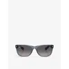 Ray Ban Womens Rb2132 New Wayfarer Square-frame Nylon Sunglasses Blue In Blue