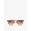 Ray Ban Rb2180 Sunglasses Havana Frame Pink Lenses 51-20 In Cream