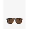 Ray Ban Womens Rb2213ch Chromance Polarised Square-frame Sunglasses Brown In Brown