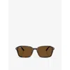 Ray Ban Womens Rb2231 Raimond Square-frame Acetate Sunglasses Brown In Brown