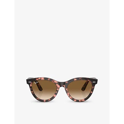 Ray Ban Womens Rb2241 Wayfarer Way Round-frame Propionate Sunglasses Multi-coloured