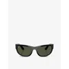 Ray Ban Womens Rb2289 Mega Balorama Pillow-frame Sunglasses Black In Black