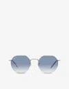 Ray Ban Womens Ray-ban Rb3565 Jack Hexagonal-frame Silver-toned And Acetate Sunglasses In Silver