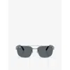 Ray Ban Womens Rb3751 Square-frame Metal Sunglasses Silver In Silver