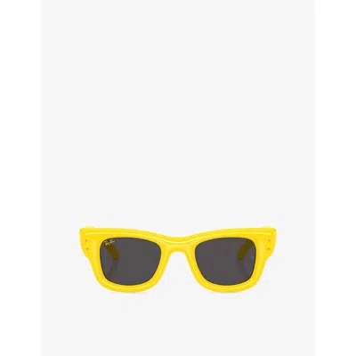 Ray Ban Womens Rb4940 Wayfarer Puffer Square-frame Nylon Sunglasses Yellow