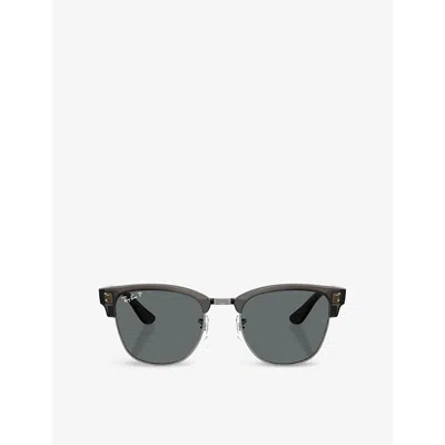 Ray Ban Womens Rbr0504s Clubmaster Reverse Square-frame Acetate Sunglasses Grey