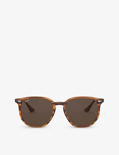 Ray Ban Ray-ban Womens Red Rb4306 Round-frame Tortoiseshell Acetate Sunglasses