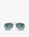 Ray Ban Ray-ban Womens Silver Rb3625 Aviator-frame Metal Sunglasses In Silver