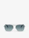 Ray Ban Ray-ban Womens Silver Rb3636 Caravan Square-frame Metal Sunglasses In Silver