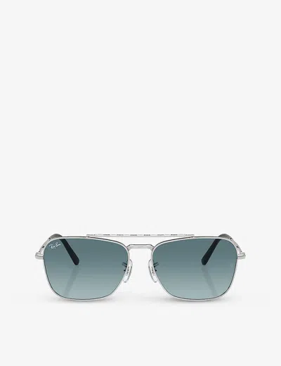 Ray Ban Ray-ban Womens Silver Rb3636 Caravan Square-frame Metal Sunglasses