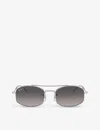Ray Ban Ray-ban Womens Silver Rb3719 Oval-frame Metal Sunglasses In Silver