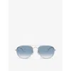 Ray Ban Ray-ban Womens Silver Rb3735 Bain Bridge Pilot-frame Metal Sunglasses In Silver