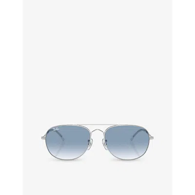 Ray Ban Ray-ban Womens Silver Rb3735 Bain Bridge Pilot-frame Metal Sunglasses
