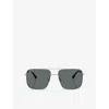 Ray Ban Womens Silver Rb3758 Square-frame Metal Sunglasses
