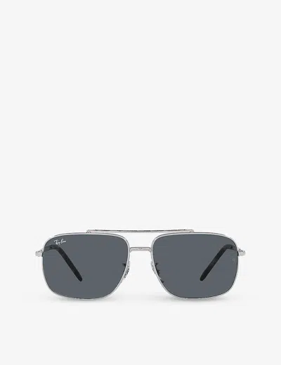Ray Ban Ray-ban Womens Silver Rb3796 Pillow-frame Metal Sunglasses