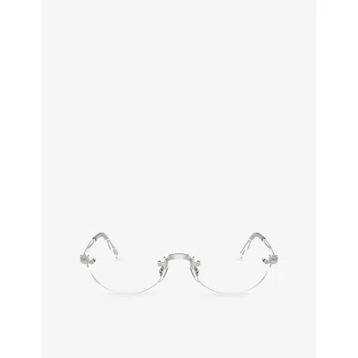 Ray Ban Womens Silver Rb3929v Round-frame Metal Optical Glasses In Metallic
