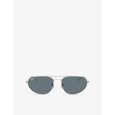 Ray Ban Womens Silver Rb3945 Explorer Iv Irregular Metal Sunglasses In Orange