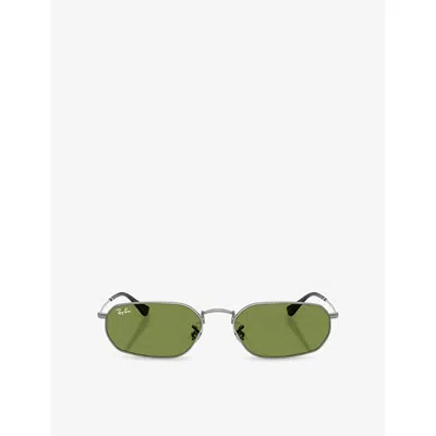 Ray Ban Womens Silver Rb3947 Irregular Metal Sunglasses