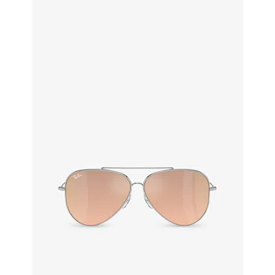 Ray Ban Ray-ban Womens Silver Rbr0101s Aviator Reverse Pilot-frame Metal Sunglasses