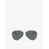 Ray Ban Womens Silver Rbr0101s Pilot-frame Metal Sunglasses In Silver