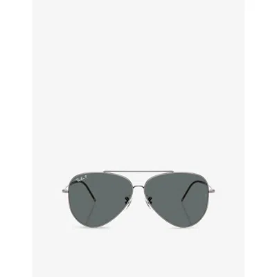 Ray Ban Womens Silver Rbr0101s Pilot-frame Metal Sunglasses