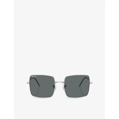 Ray Ban Womens Silver Rbr0104s Square 1971 Reverse Metal Sunglasses In Purple