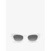 Ray Ban Womens White Rb4430 Zena Irregular-frame Acetate Sunglasses In White