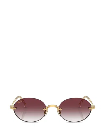 Ray Ban X A$ap Rocky Oval Sunglasses In Gold