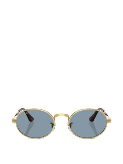 Ray Ban X A$ap Rocky Oval Sunglasses In Gold