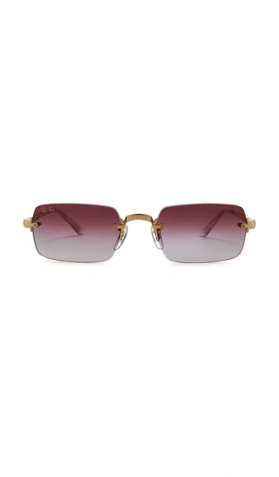 Ray Ban X A$ap Rocky Rb3928 Rectangle Sunglasses In Gold