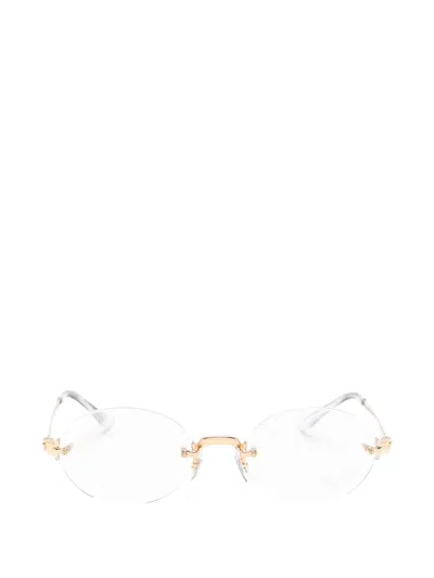 Ray Ban X A$ap Rocky Rimless Oval-frame Glasses In Gold