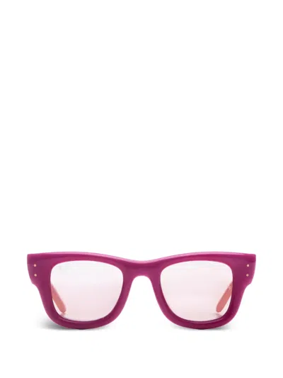 Ray Ban X A$ap Rocky Wayfarer Puffer Square-frame Sunglasses In Red