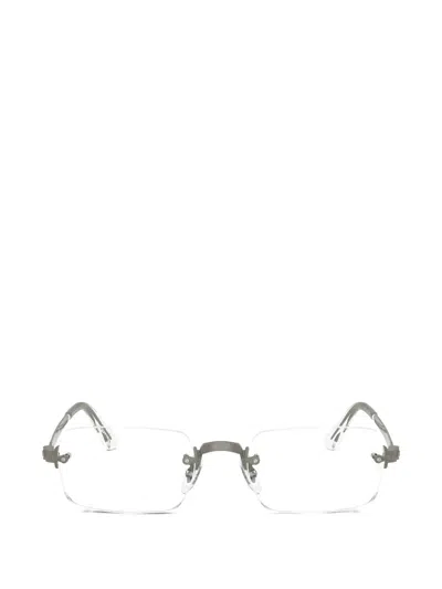Ray Ban X Asap Rocky Rectangle Rimless Glasses In Metallic