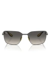 Ray Ban X Ferrari Scuderia 58mm Gradient Square Sunglasses In Grey Flash