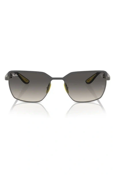 Ray Ban X Ferrari Scuderia 58mm Gradient Square Sunglasses In Grey Flash